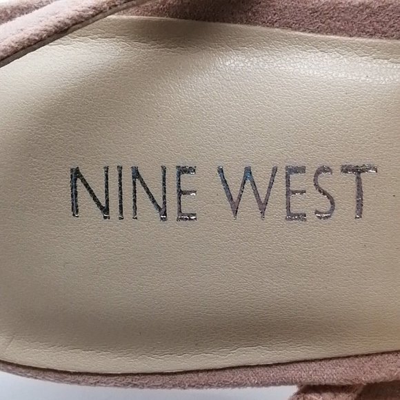 Nine West Womens Beaded Slip On Sandal Pink Faux Suede Pointed Toe 9.5M - Picture 8 of 9